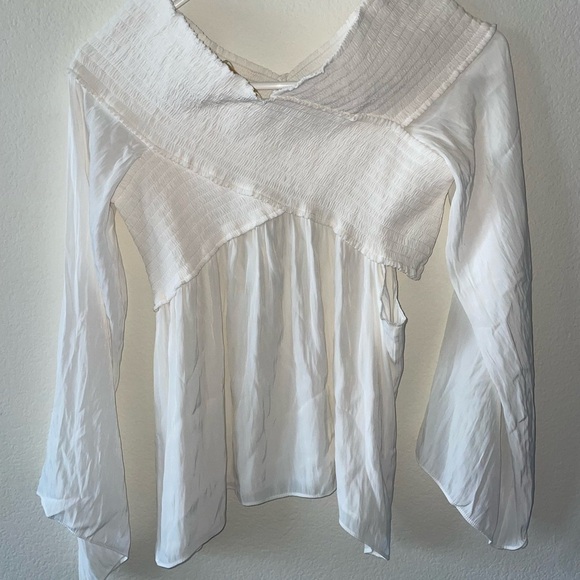 Ramy Brook Formal White Criss Cross Flowy Top - Size xs - Picture 3 of 6